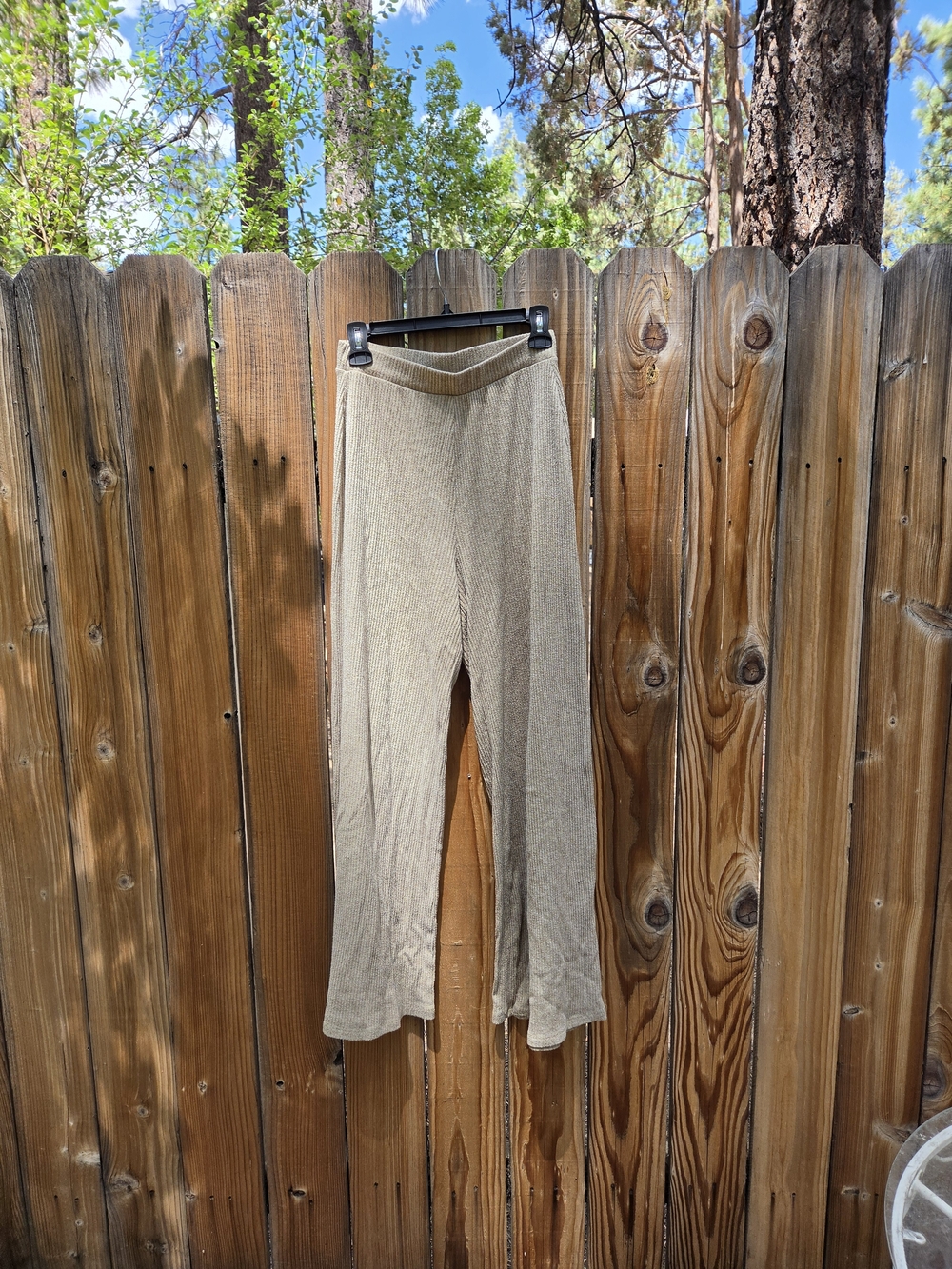 Zenana Outfitters Taupe Wide-Leg Knit Pants